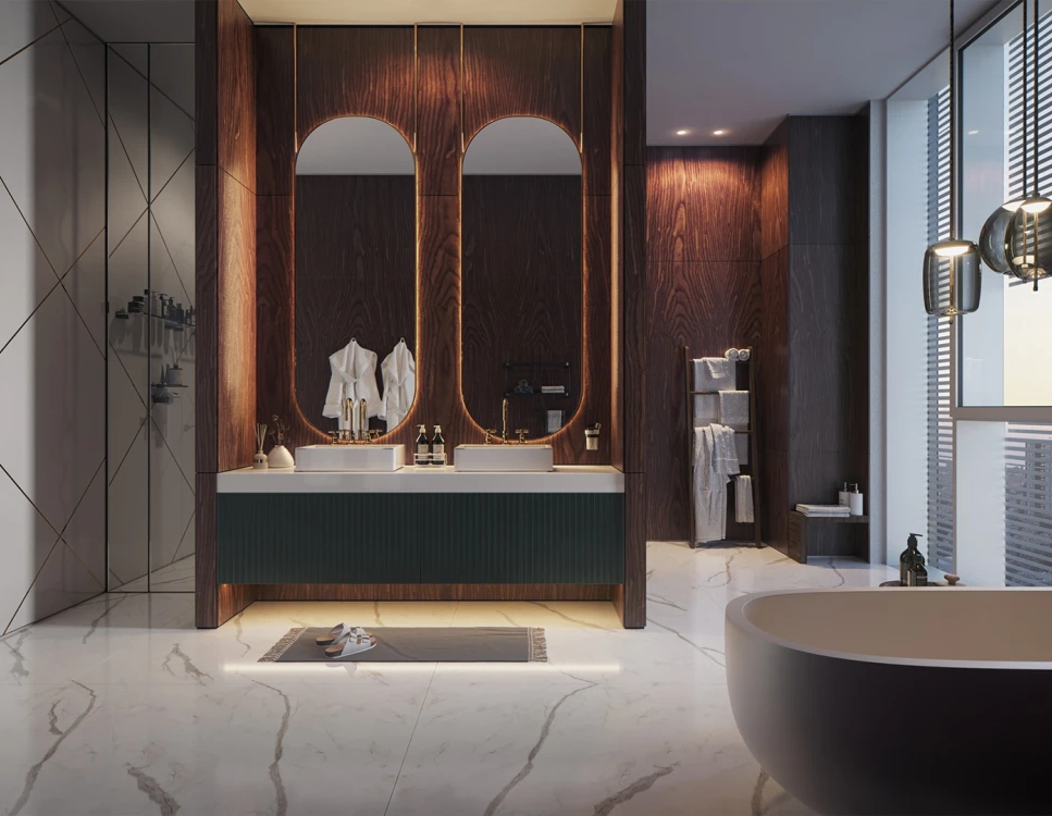 חדר רחצה בדירת יוקרה