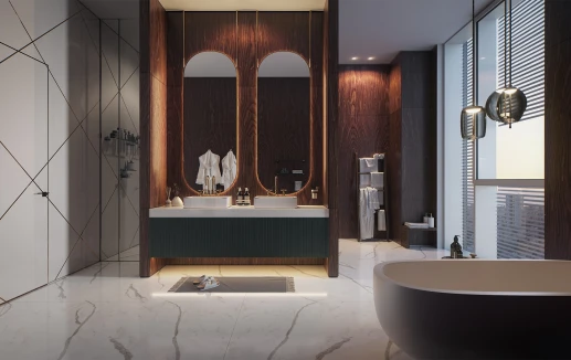 חדר רחצה בדירת יוקרה