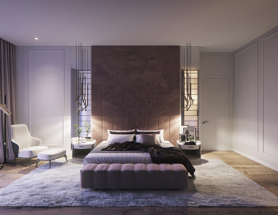 חדר שינה בדירת יוקרה