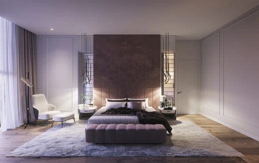 חדר שינה בדירת יוקרה