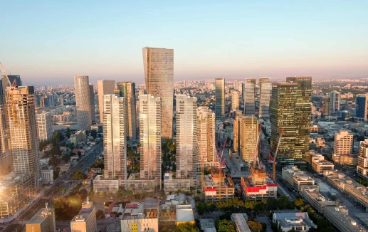 נוף של מגדלי יוקרה בתל אביב