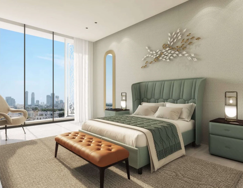 חדר שינה עם נוף לתל אביב