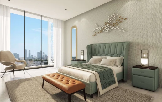 חדר שינה עם נוף לתל אביב