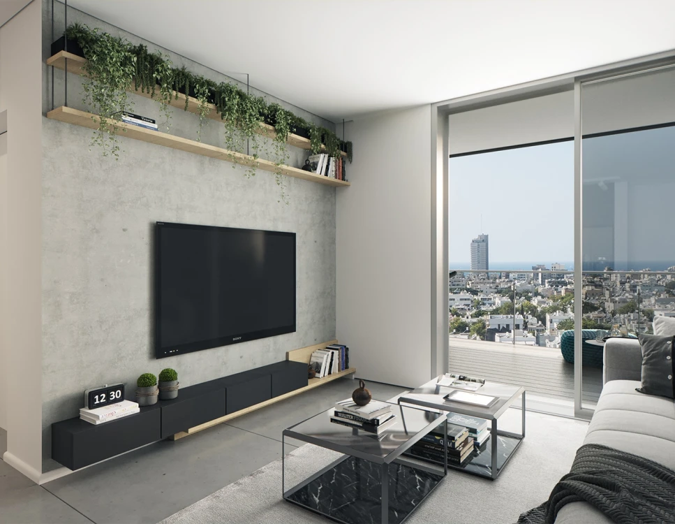 סלון עם נוף לתל אביב